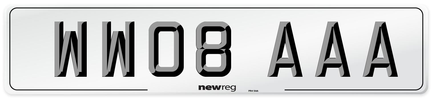 WW08 AAA Number Plate from New Reg